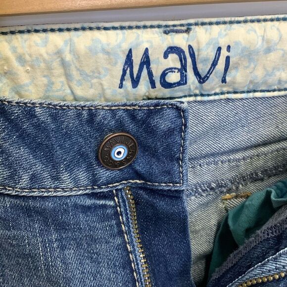 Mavi Mindy Blue Medium Wash Lower Rise Faded Flare Leg Jeans Size 26 - Picture 5 of 14